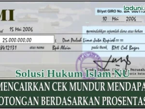 Mencairkan Cek Mundur Mendapat Potongan Berdasarkan Prosentase