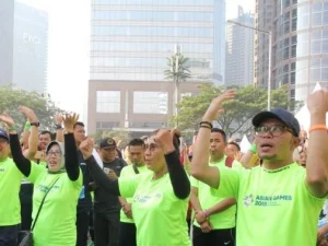 Sambut Asian Games 2018, Menaker Hanif Ikuti Acara Fun Run di Senayan