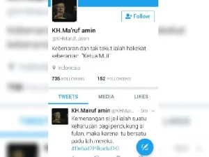 Awas Akun Palsu Mengatasnamakan KH.Ma'ruf Amin