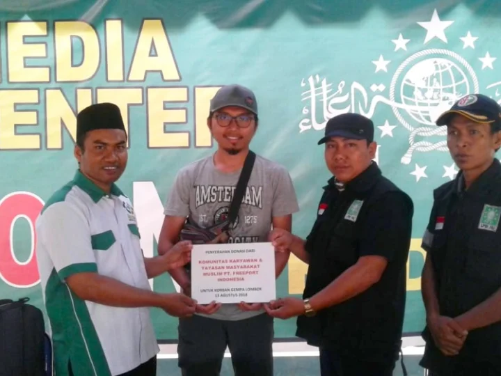 Karyawan Freeport Salurkan Bantuan Gempa Lombok Via Posko NU 