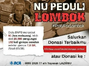 BCA Mataram Salurkan Bantuan Lewat 'NU Peduli Lombok'