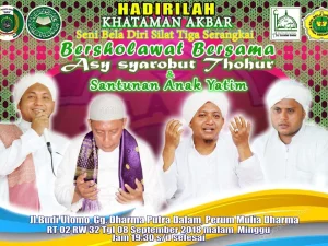 Seni Bela Diri SIlat Tiga Serangkai Bersholawat bersama Majelis Asy Syarobut Thohur