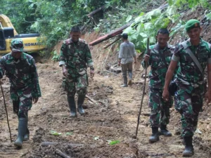 Dansatgas TMMD Tinjau Pembuatan Jalan