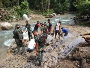 Satgas TMMD Kebut Pembuatan Jembatan