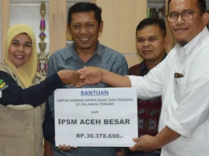 IPSM Aceh Besar Bantu Korban Gempa dan Tsunami  Sulteng  Rp 30.878.600