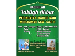 Tabligh Akbar Masjid Nurul Ilahi bersama Majelis Asy Syarobut Thohur