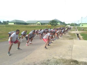 Personel Brigif 25/Siwah Laksanakan Senam Dumbell