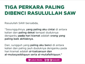 Tiga Perilaku yang Sangat Dibenci Rasulullah SAW