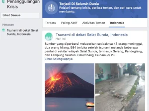 Facebook Ikut Bantu Tanggulangi Tsunami Banten Lewat Fitur Safety Check