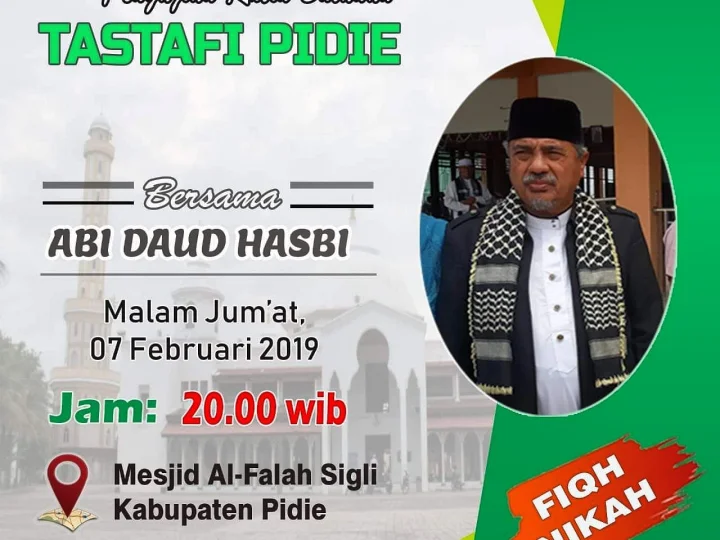 Abi Daud Hasbi Isi Pengajian Tastafi RTA di Masjid Al-Falah Sigli