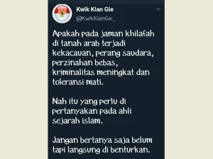 Kekacawan Zaman Khilafah, Jawaban untuk Kwik Kian Gie
