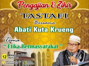 Malam Ini, Abati Kuta Krueng Isi Pengajian Tastafi di Masjid Al-Falah Sigli