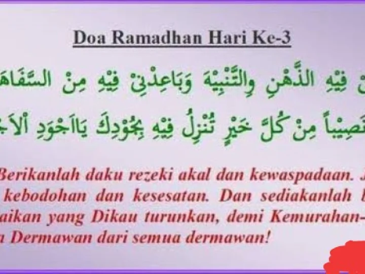Doa Puasa Ramadhan Hari Ke-3 dan Hikmahnya
