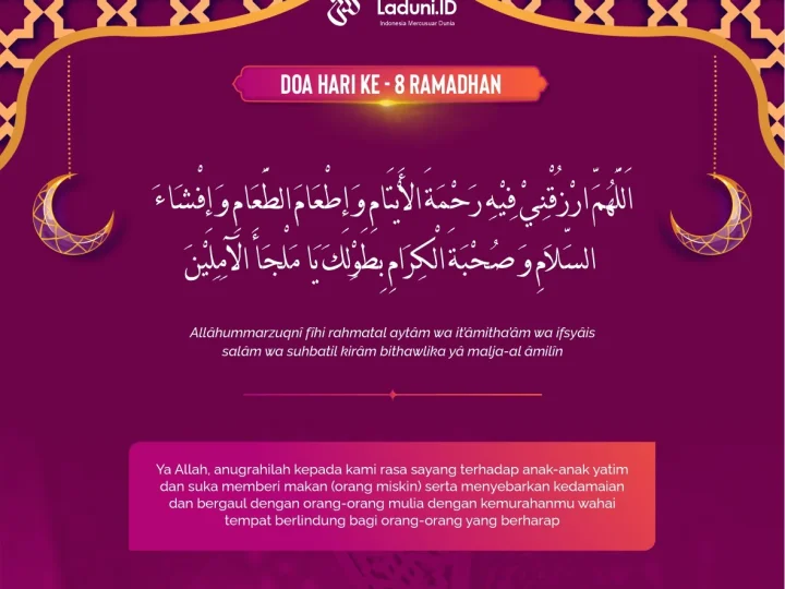 Doa Puasa Ramadhan Hari Kedelapan dan Hikmahnya