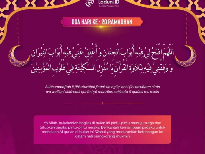 Doa Puasa Ramadhan Hari ke-20 dan Hikmahnya