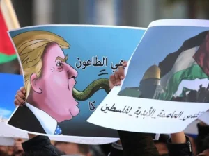 Ratusan Umat Islam Yordania Turun ke jalan Memprotes  Amerika Serikat