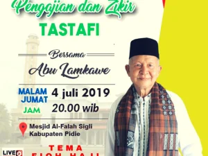 Malam Ini, Syaikhuna Abu Lamkawe Isi Pengajian Tastafi di Masjid Al-Falah Sigli