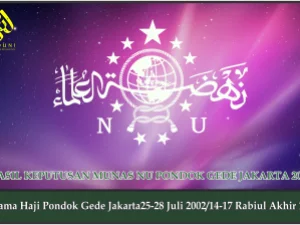 HASIL KEPUTUSAN MUNAS NU PONDOK GEDE JAKARTA 2002