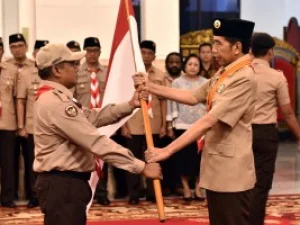 Presiden Jokowi Lepas Kontingen Pramuka Indonesia
