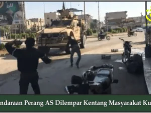 Kendaraan Perang AS Dilempar Kentang Masyarakat Kurdi