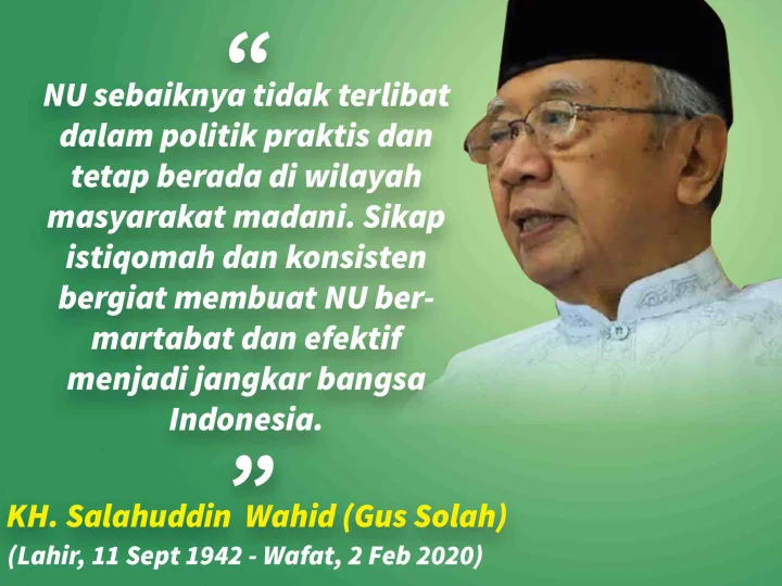 Pesan Terakhir Gus Solah, Peran Politik NU Agar Dibahas di Muktamar
