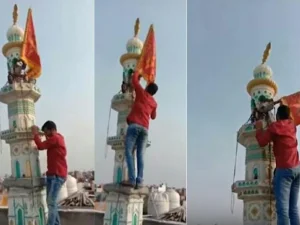 Viral, Pemuda Hindu Ini Copot Bendera Nasionalis Hindu di Masjid India, Sungguh Indah!