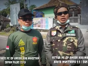 PC GP Ansor Magetan Lakukan Penyemprotan Disinfektan Serentak Cegah COVID-19