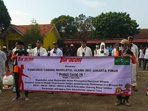 PT Turacon dan PCNU Jaktim Kerjasama Lakukan Penyemprotan Disinfektan di CBS