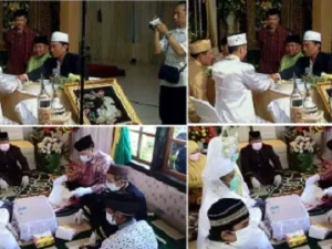 Akad Nikah Tanpa Jabat Tangan karena Virus