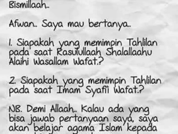 Jawaban Ini Menepis Keraguan Atas Pertanyaan Wahabi “Siapa yang Menahlili Rasulullah?”