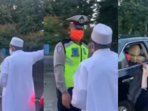 Viral, Seorang Pria Berjubah Putih Lawan Petugas, Polda Jatim Bakal Tindaklanjuti