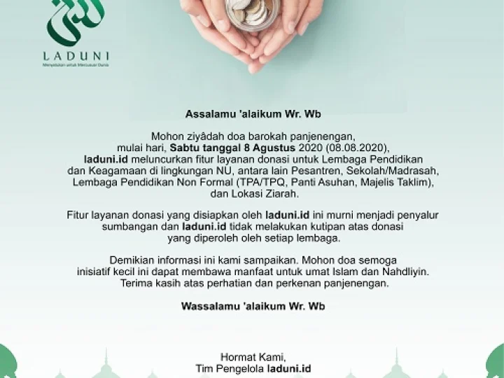 Di Tengah Pandemi, Laduni.id Layani Donasi Tanpa Kutip