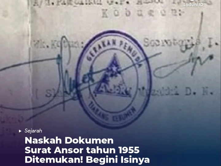 Naskah Dokumen Surat Ansor tahun 1955 Ditemukan! Begini Isinya