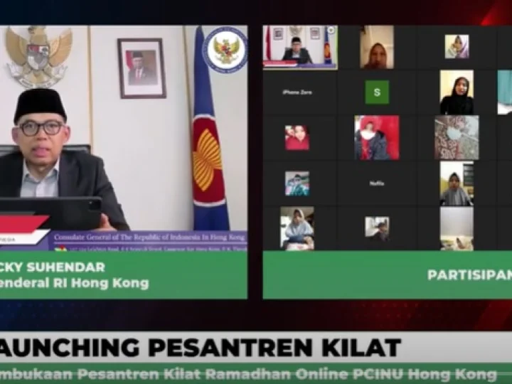 Konjen RI Membuka Pesantren Kilat Online PCINU Hong Kong 