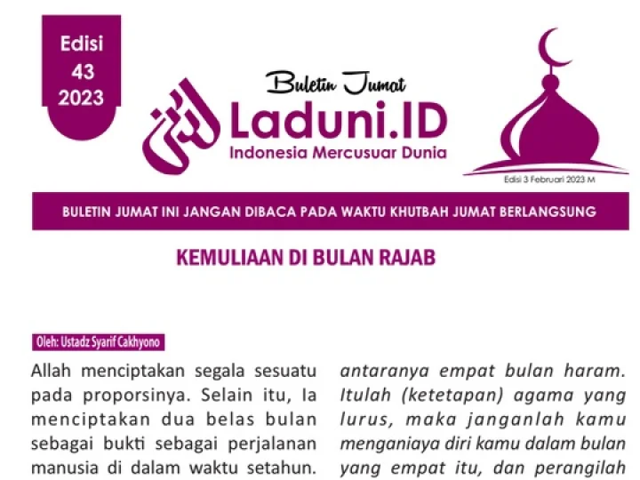 Buletin Jumat Laduni.ID Edisi 42: Kemuliaan di Bulan Rajab