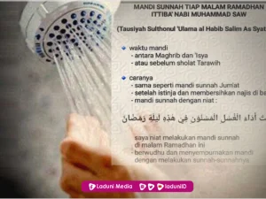 Sunnah Mandi Setiap Malam di bulan Ramadhan