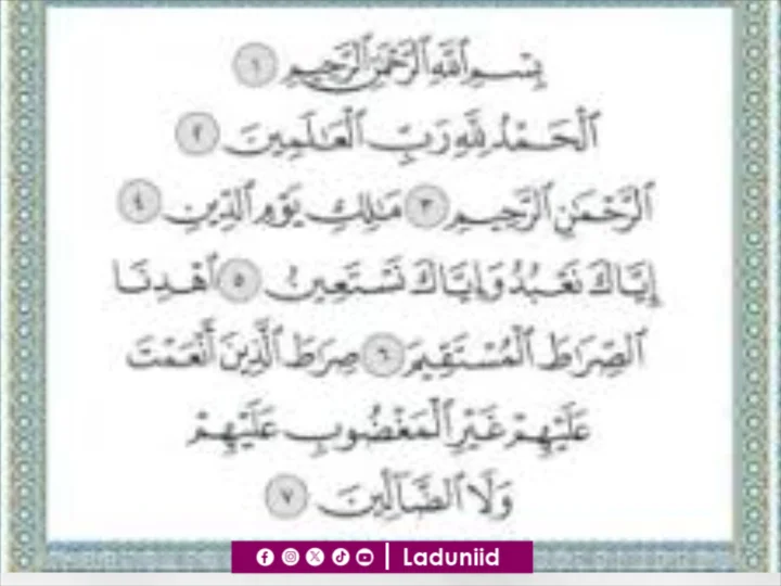 Hizib Fatihah (Surat Al-fatihah dan Do'a nya)