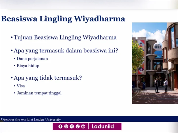 Tenggat 1 Februari 2026, Fellowship Lingling Wiyadharma Ajak Peneliti Indonesia ke Belanda