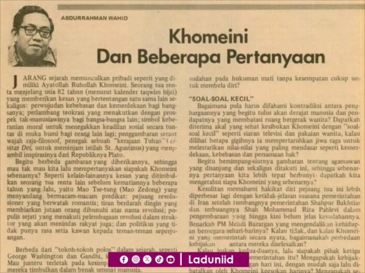 Membaca Kembali Tulisan KH. Abdurrahman Wahid, 