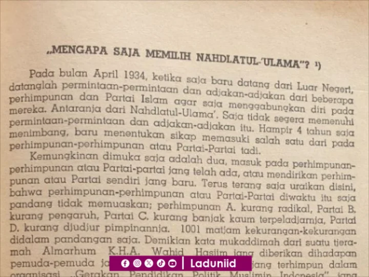 Membaca Kembali KH. A. Wahid Hasyim, 